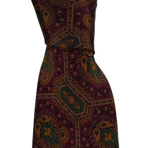 Vintage Polo Ralph Lauren Silk Necktie Mens Multicolor Medallion Designer Tie
